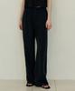 ADAUL Linen Sheer Banding Wide Pants - Black