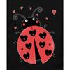 European Size Boys Summer Round Neck Short Sleeved T Shirt with Red Ladybug and Heart Pattern