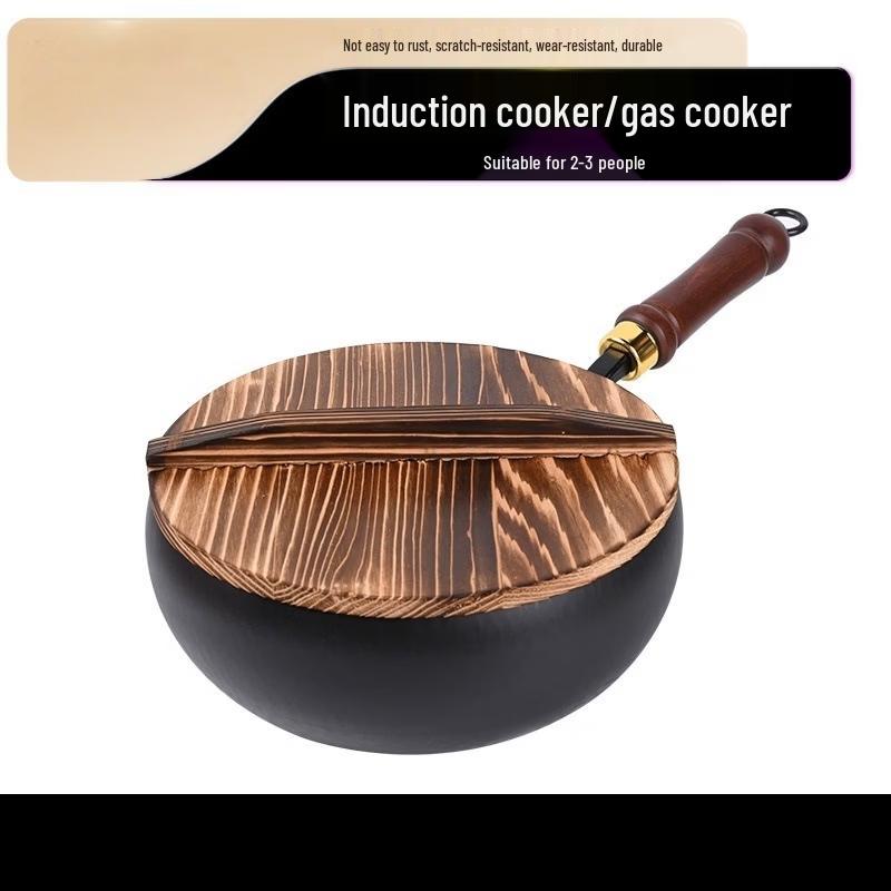 Hand-Forged Deep Iron Stir-Fry Wok