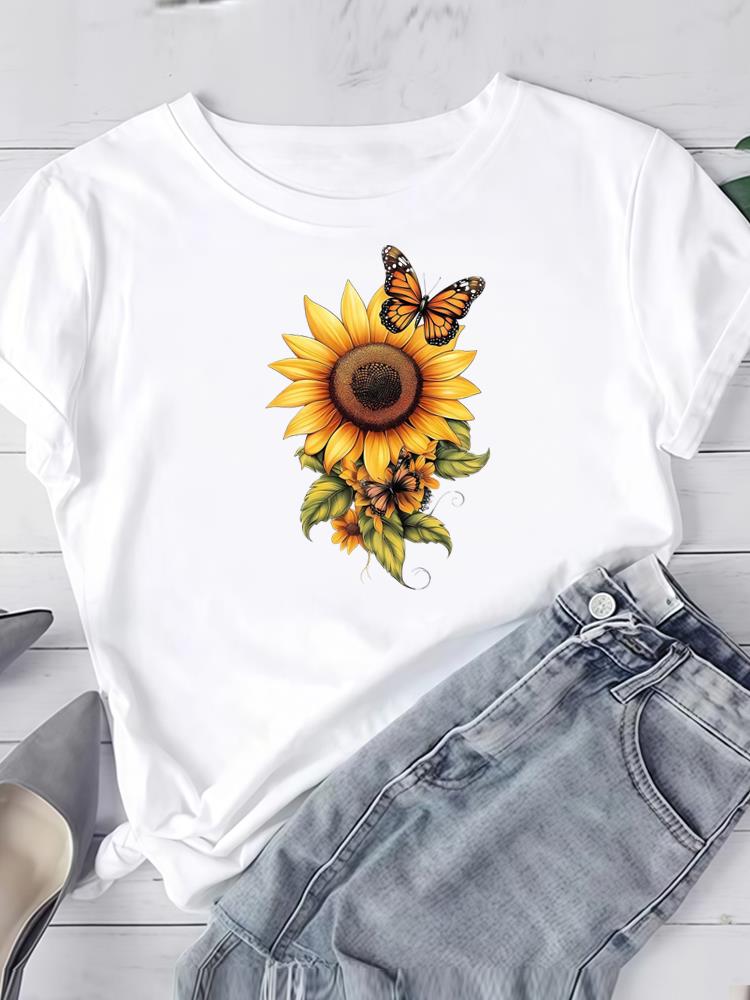 (Asian Size) trend lovely style Short Sleeve Tee Clothing T Shirt Woman Women Fashion Top Print Female Graphic T-shirts