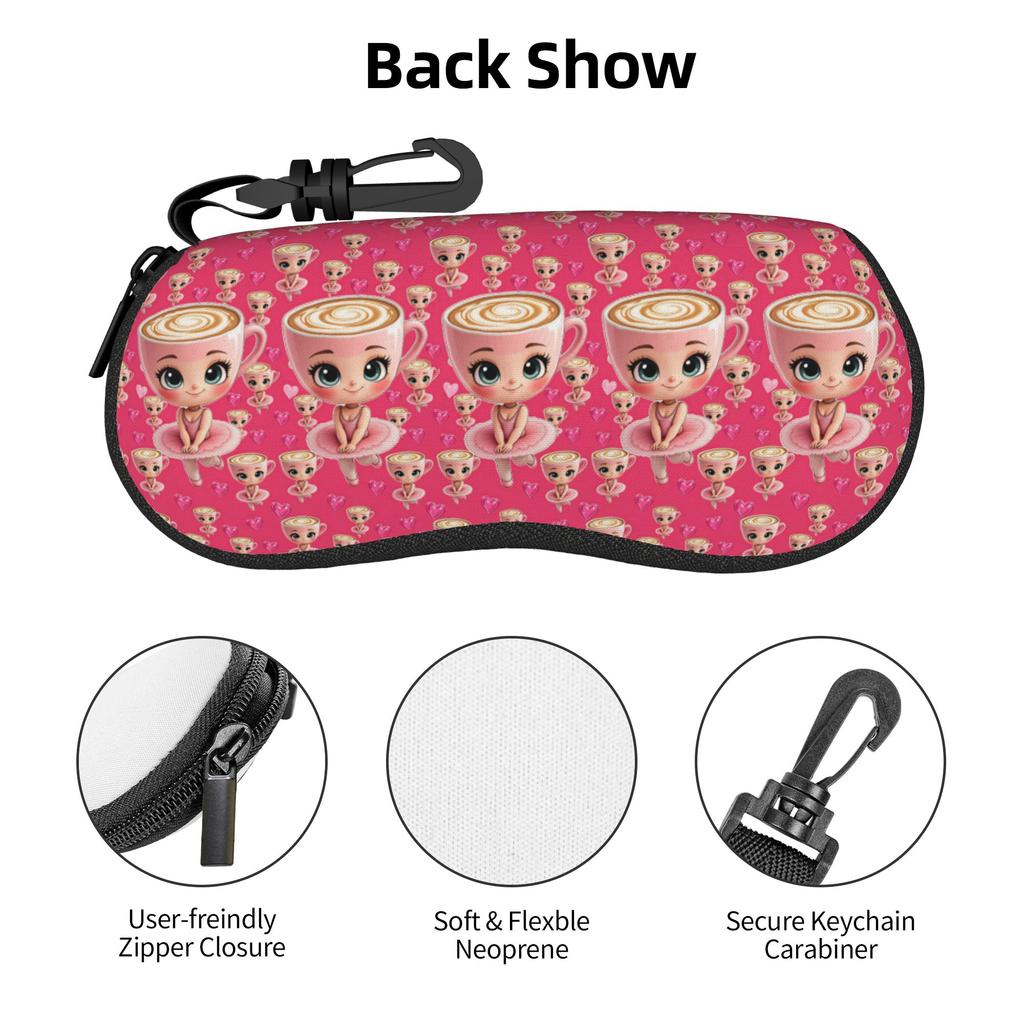 Italian Brainrot Ballerina Cappuccin Glasses Case Stylish Funny Meme Shell Eyeglasses Case Sunglasses Box
