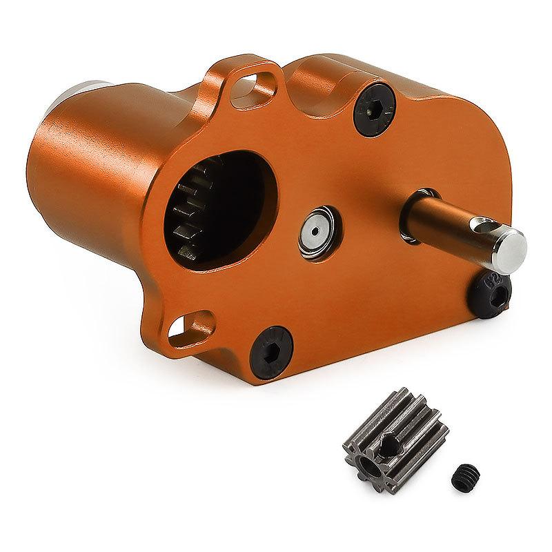 LCG Aluminum Transmission Gearbox for 1/10 RC Crawler SCX10, Lightweight Metal Gearbox 9T Motor, 1:9 Ratio, 540/550 Compatible