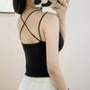 Letný tielko s vypchávkami na prsia z ľadového hodvábu, crop topy s halter krkom, dámske letné camisole, camisole bez chrbta, módne bandeau, dámska crop vesta bez rukávov