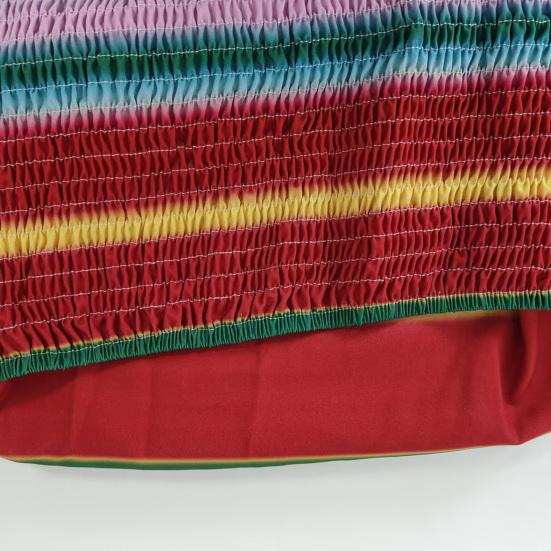 Colorful Tube Top Gown Dress Off Shoulder Striped Print Long Dress High Waist Wedding Guest Prom Cocktail Party Dress