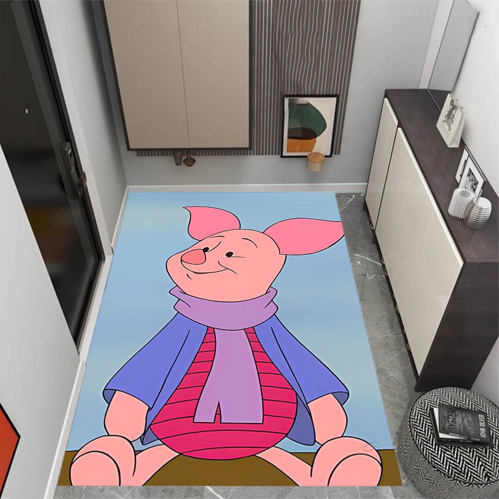 Ferkels Lila Schal Abenteuer Disney Zeichentrickfilm Thema Rutschfester Teppich - Polyester, Heimdekoration, Geeignet für Schlafzimmer, Wohnzimmer, Eingangsbereiche und Studios