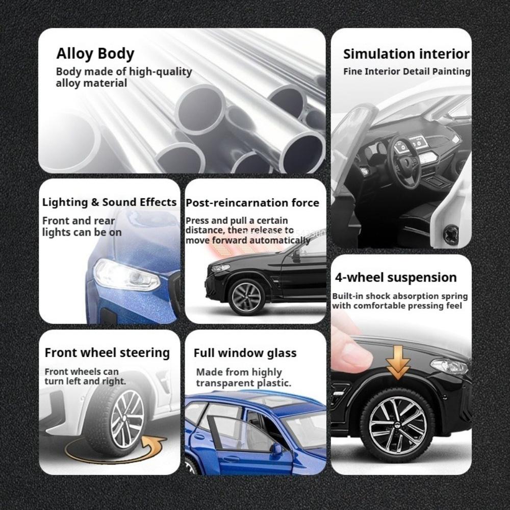 1:32 Scale LX570 X3M Car Model Toy Doors Opened Sound Light Models Pull Back Alloy Diecast Vehicle for Enthusiasts Surprise