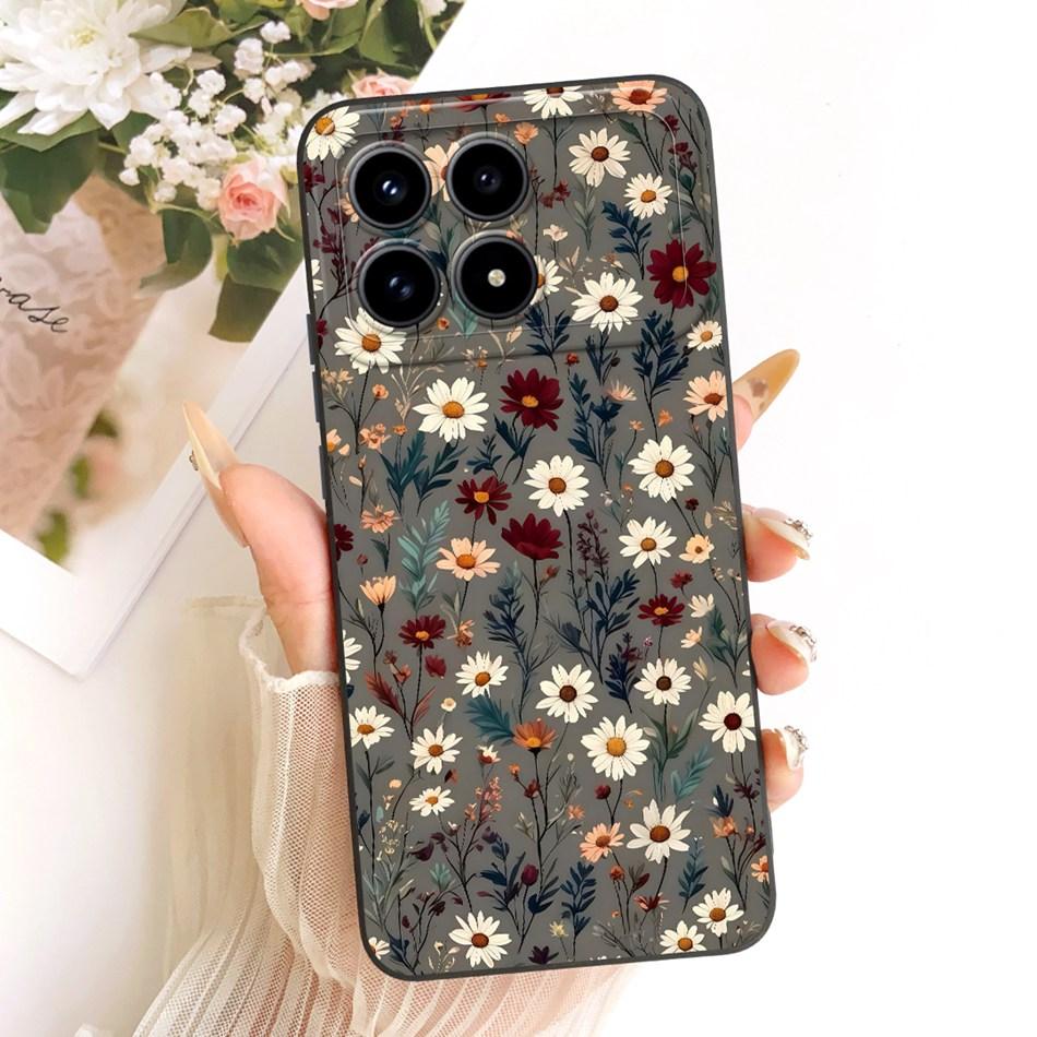 Für Xiaomi Redmi K90 Niedliche Katze Blume Cartoon Handyhülle Für Redmi K 90 K90 Pro Max 5G Stoßfeste Weiche Silikonhüllen Stoßfänger
