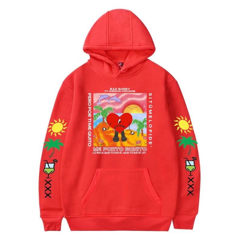 Bad Bunny Graphic Print Unisex Oversized Crewneck Sweatshirt Casual Long Sleeve Hoodie Fall
