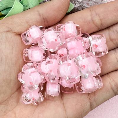 Kleine Blumenperlen Lose Perle 20 STÜCKE Material Handykette Acryl 14,7mm Armbandzubehör Perlen DIY