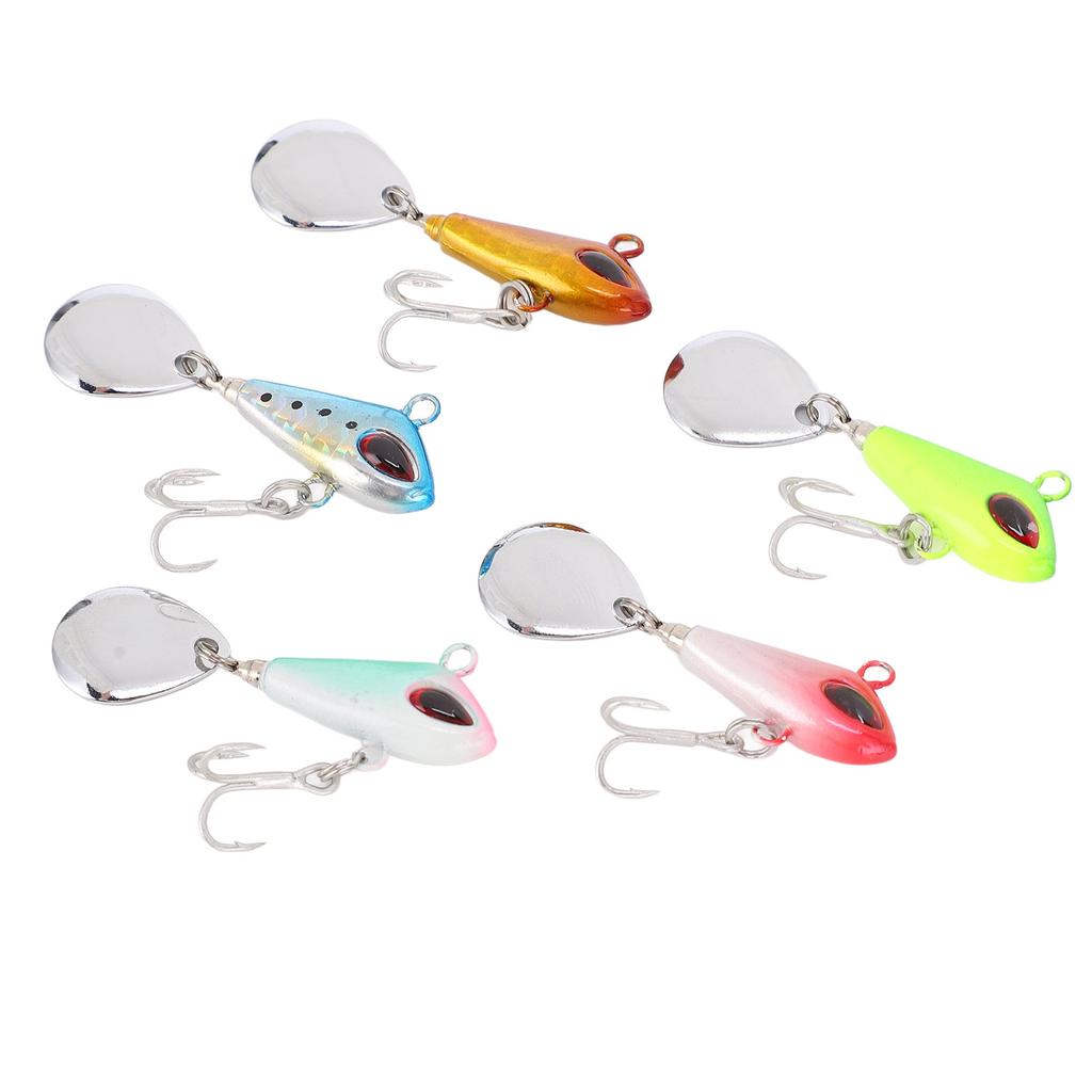 5Pcs 10g Metal Fishing Lures Baits Vib Sequins Fishing Lure Artificial Hard Fishing Bait for Freshwater Bass
