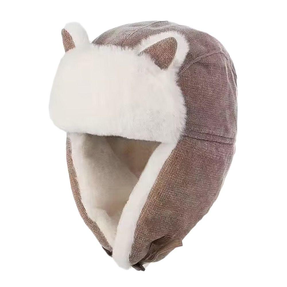 Outdoors Plush Bomber Hat Thick Warm Ushanka Fur Hat Windproof Winter Cap for Men Women