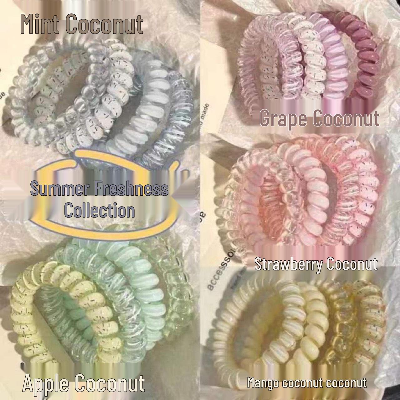 

Міцні безслідні гумки для волосся в горошок - Високоеластичні, м ятний пластик, літні аксесуари Apple Green Bobo [4 pcs]