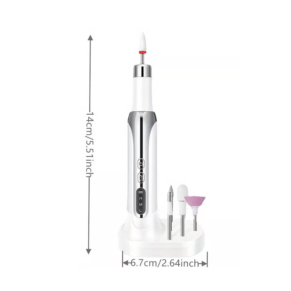 Electric Nail Drill - Portable Mini Nail Polish Grinder with LED Display, Hypoallergenic Nail Art Pen & Cuticle Remover Tool
