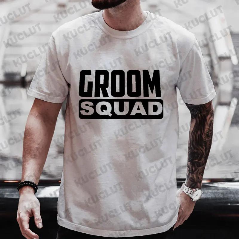 The Groom Squad Best Man T Shirt Team EVG Groom Groomsman Tshirt Friends Single Farewell Graphic Tops Bachelor Stag Party Tees