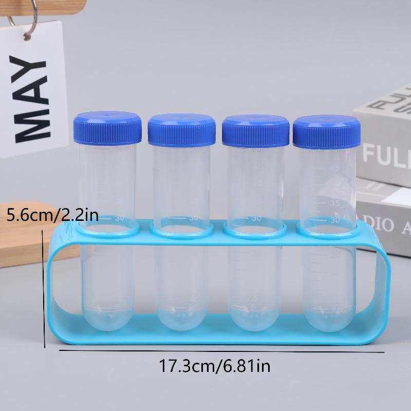 4Pcs Clear 50Ml Centrifuge Tubes With Test Tubes Stands Science Kit For School Science Experiment Educational Suppiles