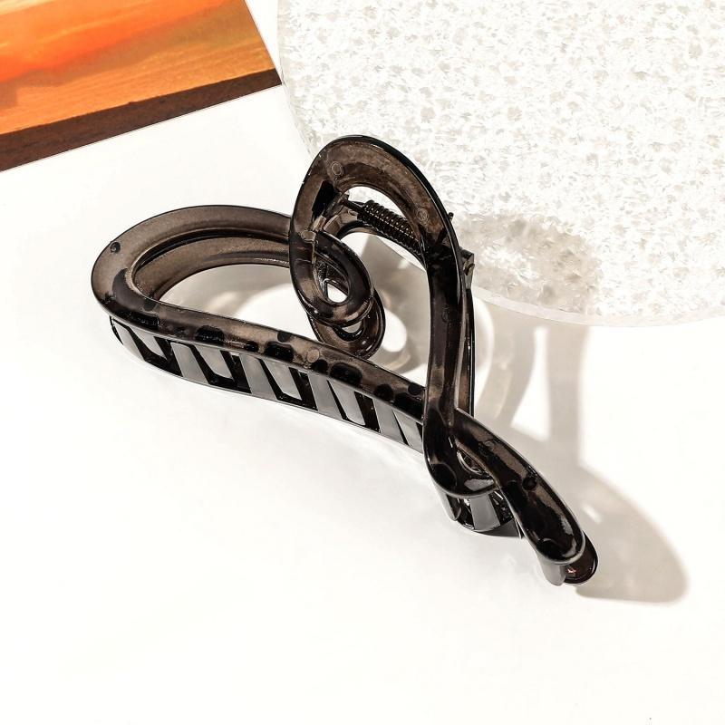 Elegant Large Cross Heart PC Hair Claw Clips Women Hair Accessories Vintage Amber Black Geometric Catch Crab Clamp Headwear New