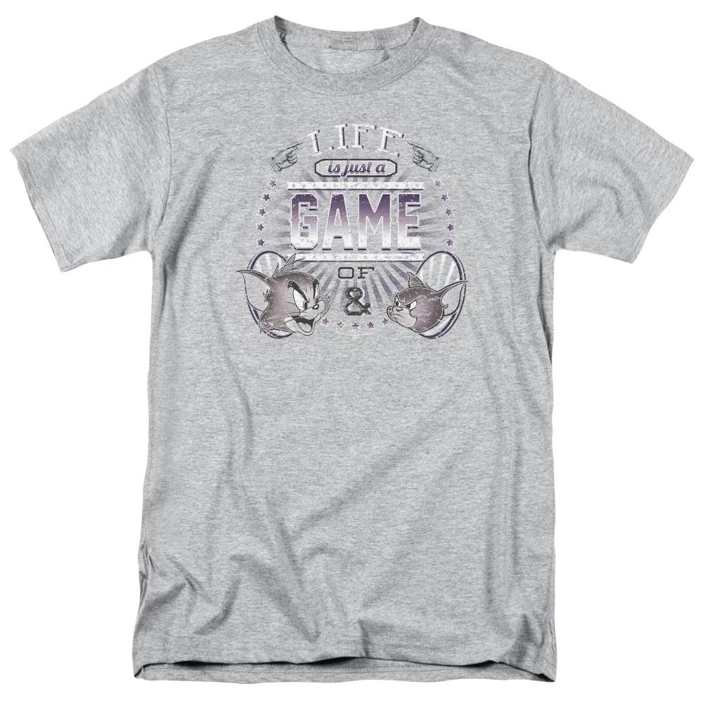 Tom And Jerry - Life Is A Game - Unisex Short Sleeve Children s T-shirt - Gray 150