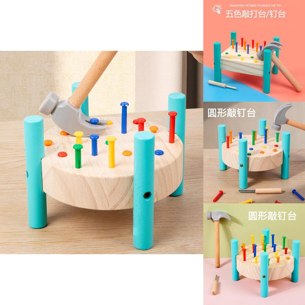 Wooden Early Learning Hammering Board With Handeye Coordination Development For Preschool Kids