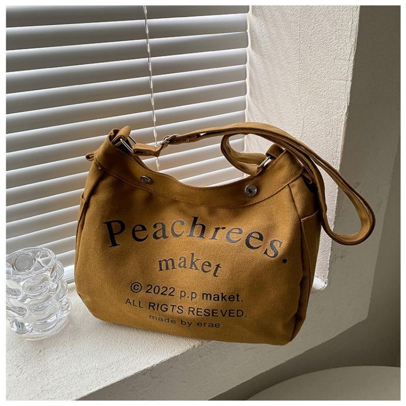 

Модная универсальная холщовая сумка с вирусным принтом, большой вместимости, ручная сумка для повседневного использования, женская сумка через плечо коричневый