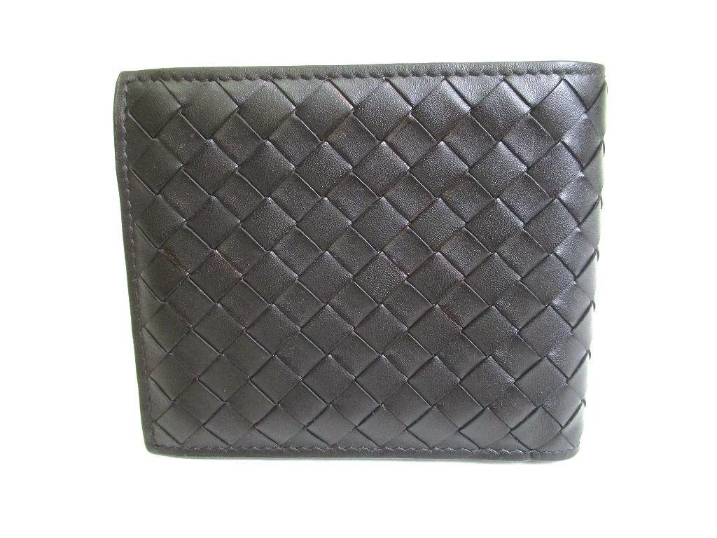 Authentic BOTTEGA VENETA Intrecciato Black Leather Bifold Bill Wallet #a021  Open Box