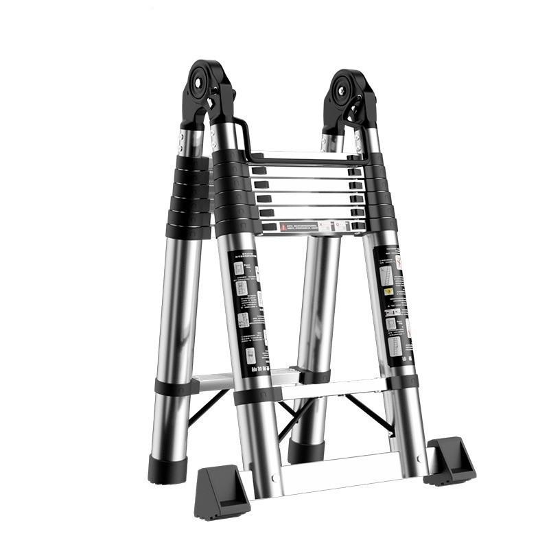 Portable Folding Step Ladder Stainless Steel Telescopic Ladder Multi Functional Household Herringbone Ladder
