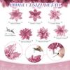5Pcs Pink Glitter Artificial Flowers Berry Ornament Christmas Tree Decoration with Clips Stem for Xmas Home Decor Accessories