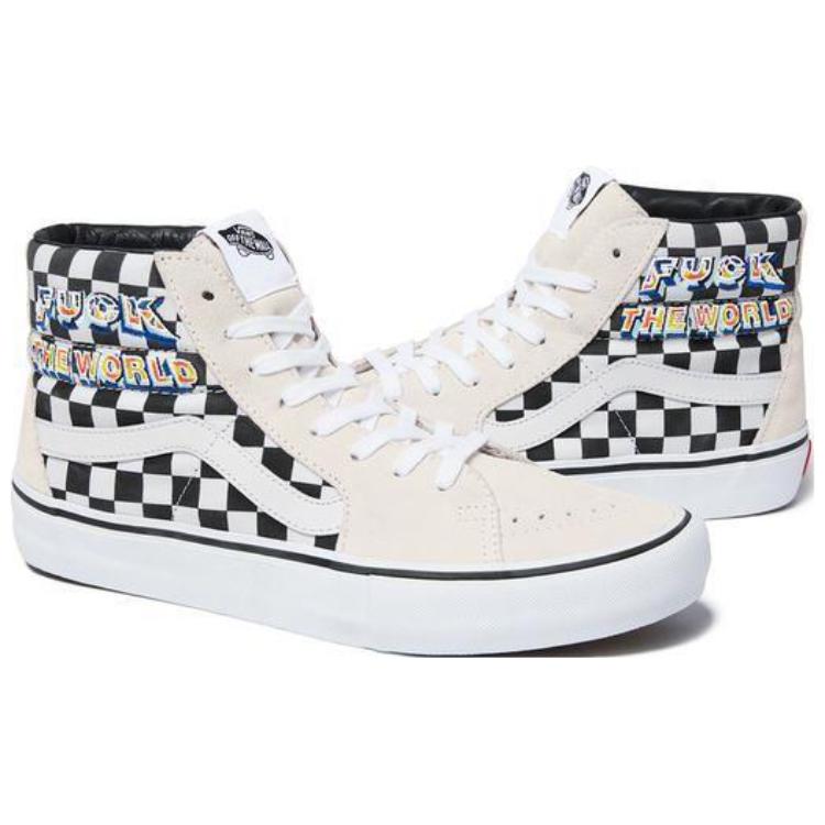 Sk8 Supreme x Sk8 Vans Hi 'Fuck The World - White' VN0A45JDSY4