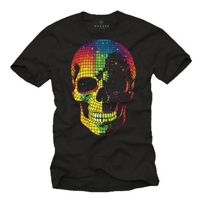 Schädel T-Shirt Herren Disco Schädel Diskokugel Festival Party Herren Geschenke