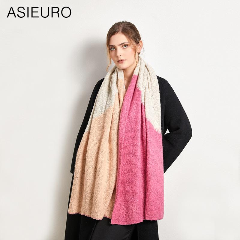 Spleißen Minimalistischer Schal Damen Herbst und Winter Doppelseitiger Verdickter Warmer Schal Halsschutzschal Neuer Schal Damen