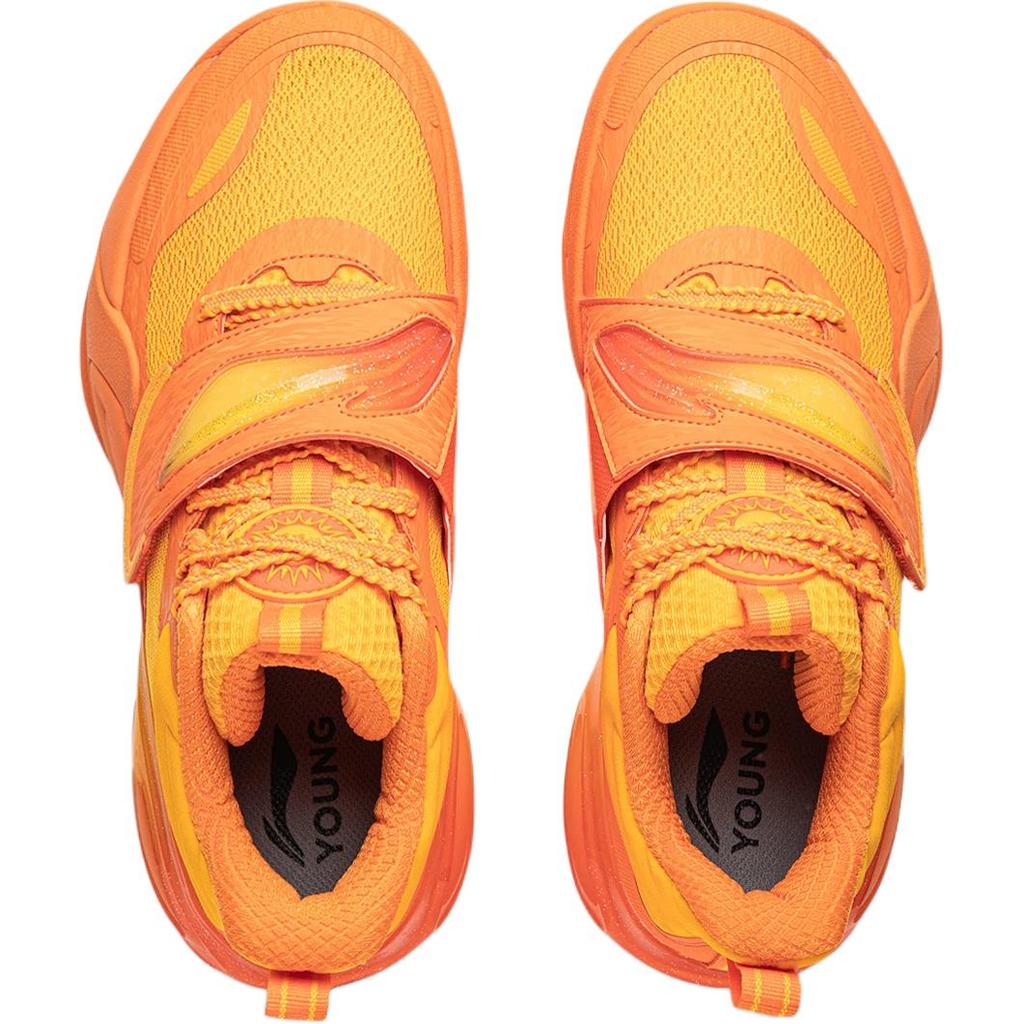 Li Ning Kids Basketball Star Energy 1 Comfortable Fashion Breathable Low Top Basketball Shoes Kids Sneaker Sunshine-Orange YKBV116-5