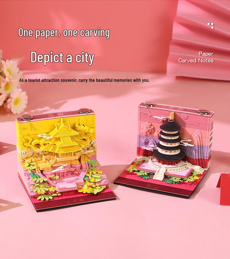 Laojun Mountain 3D Paper Sculpture Scenic Souvenir & Sticky Note Pad