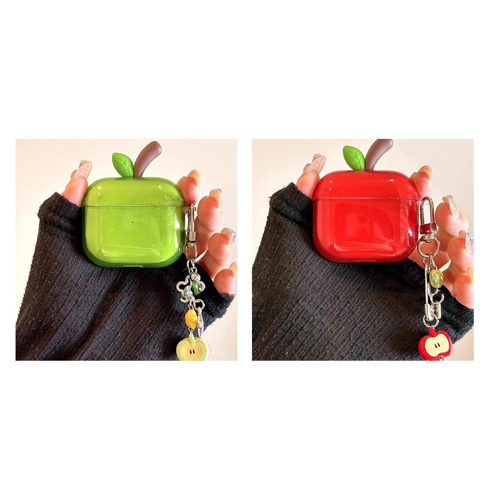 Für Baumast Rote Apfelform Kopfhörerhülle Für Airpods Pro 2/4 Stoßfest Weiches Silikon Transparentes Hülle Cover Für Airpods 4