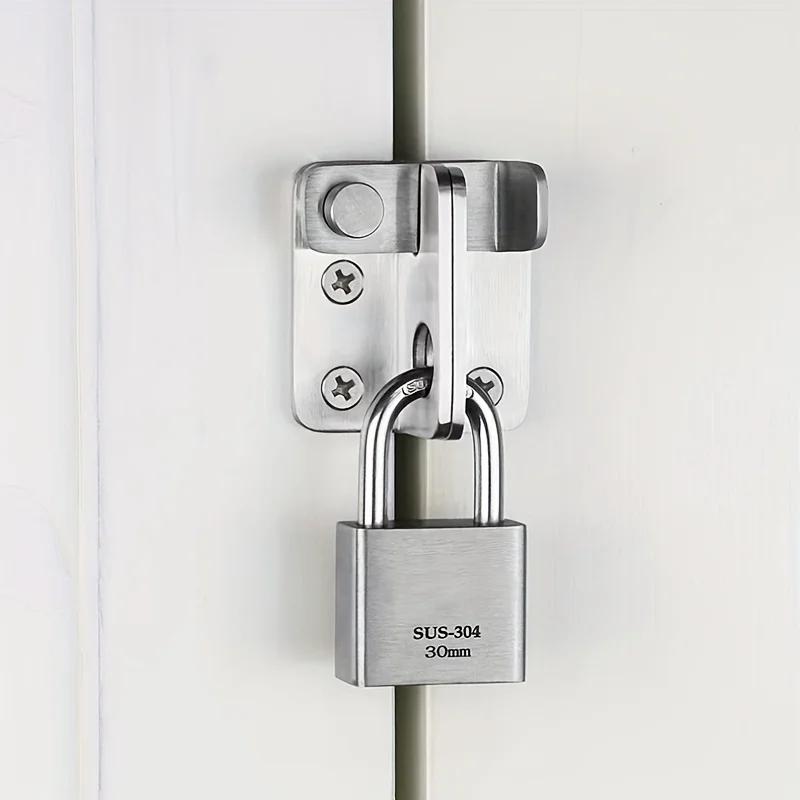 

A sturdy stainless steel sliding door latch with keyhole for swing and sliding doors, RV accessory security quick lock right