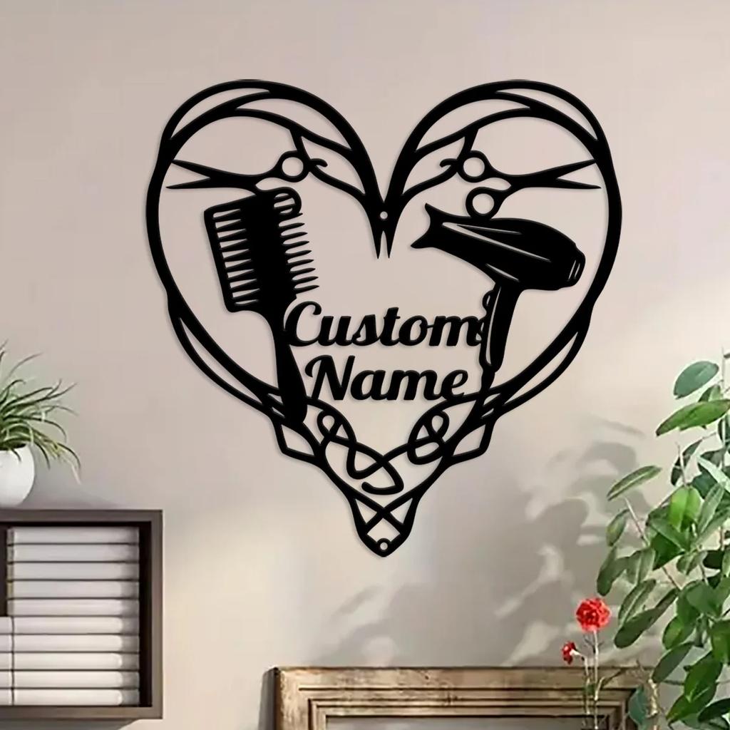 Metal Hair Salon Wall Art, Hairdresser Gift, Beauty Salon Decor