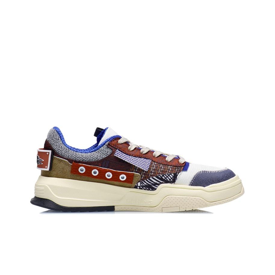 Li Ning Geek Reflective Durable Lightweight Non-Slip Breathable Low-Top Skate Shoes Men Skate Shoes Brown AGCR119-4
