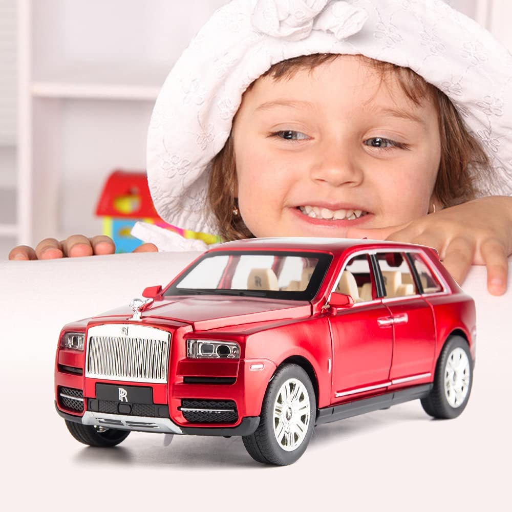 1/24 Scale Rolls Cullinan SUV Model autíčka, zinková slitina stahovací autíčko se zvukem a světlem pro děti Kluk Dívka Dárek