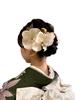 Preserved Flower Hair Ornament In White Kochoran for and Japanese Clothing [Bria] Gold, (Chinese Lantern) Coming-of-Age Ceremonies, Graduations,