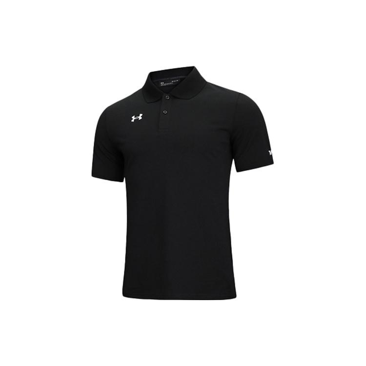 Men s Under Armour Sports lapel Training Short Sleeve Polo Shirt Black 21500536-001 S