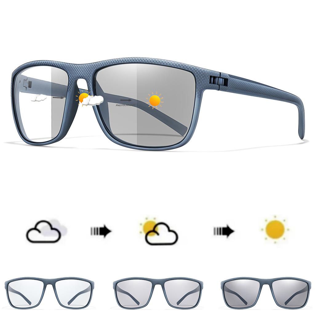 Men Women Fashion Photochromic Anti-Glare Sunglasses Classic Square Driving Outdoor Sports Cycling Running Eyewear