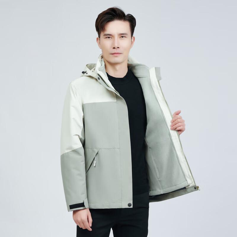 TROMAN Unisex 3-in-1 Fleece Lined Windbreaker Jacket