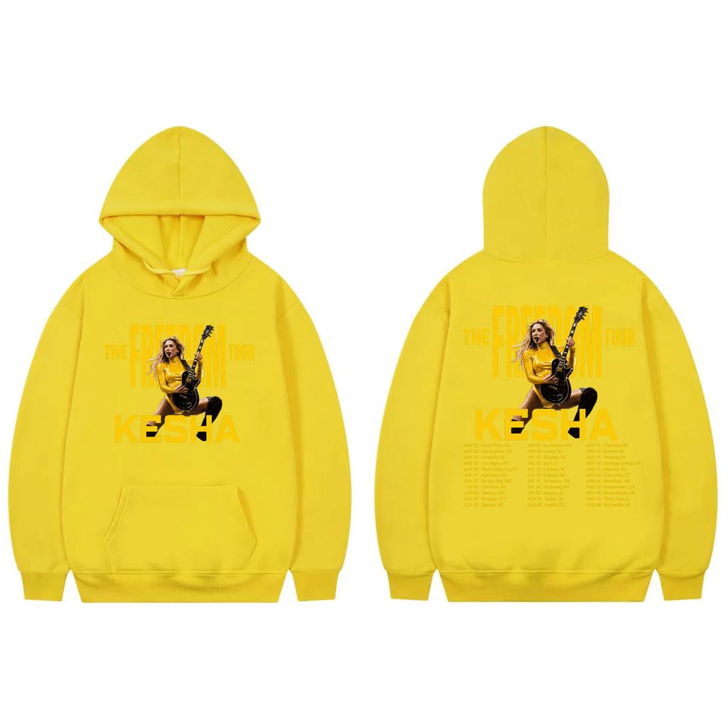 Kesha The Freedom Tour 2026 Graphic Hoodies High Quality Fashion Long Sleeve Sweatshirts Unisex Casual Oversized Pullovers