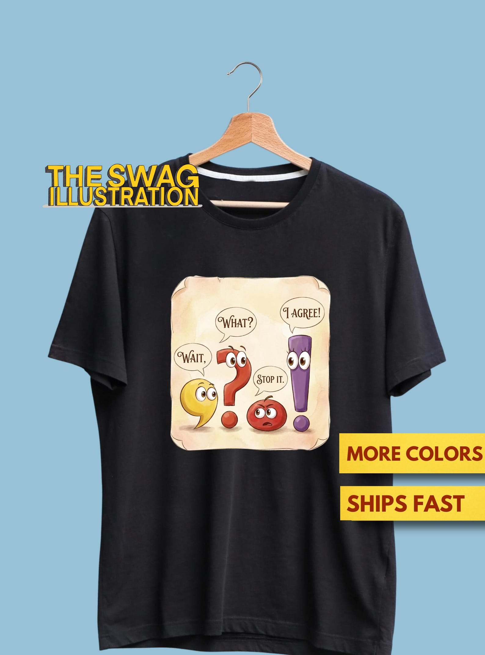English Grammar Humor Wait WhaT shirt, Funny English Teacher GifT shirt, Comedy English Grammar Shirt, Punctuation Marks Humor Soft Tee XL