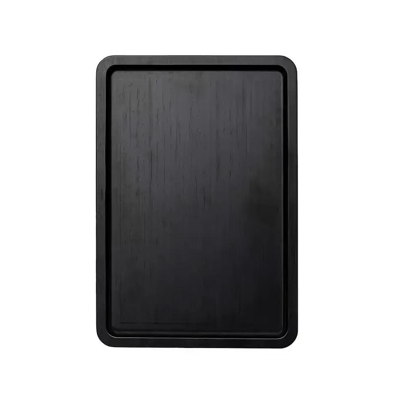 

Деревянный поднос на подлокотник дивана, прямоугольный поднос-столик для края дивана, практичный поднос для перекусов перед телевизором для пульта, вина, напитков, закусок, телефона чёрный