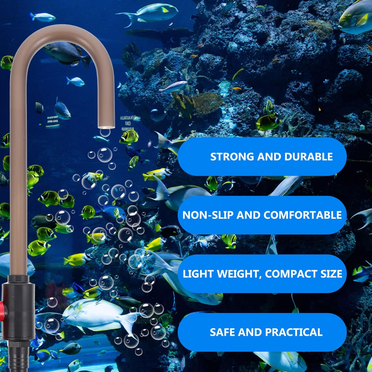 Aquarium Fish Tank Hook Water Changer, Plastic Water Changer Hook Pump with , Fish Tank Change Water Aquarium Water Changer Siphon Aquarium