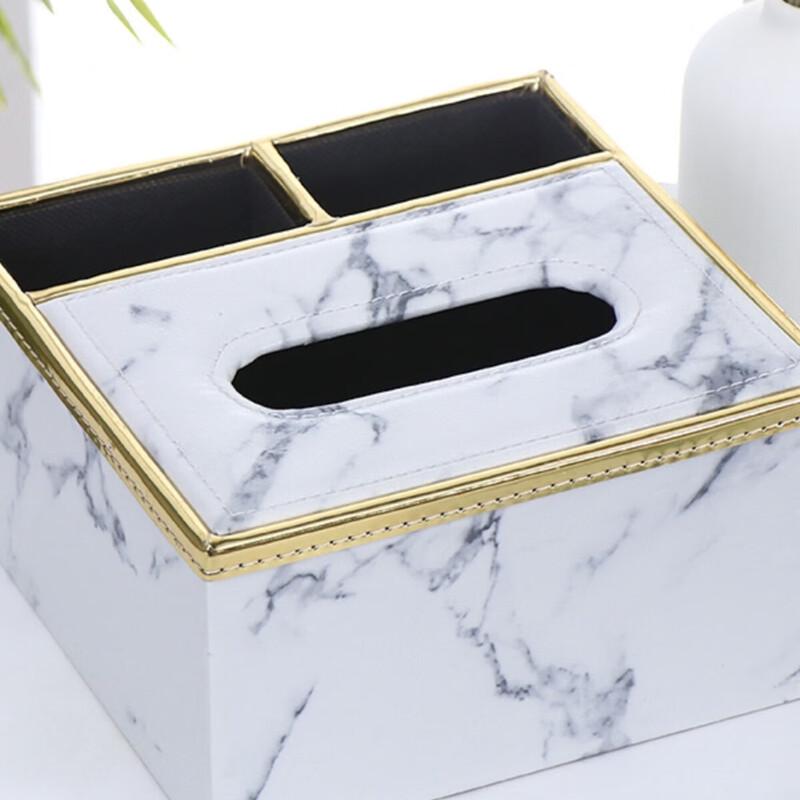 Molona Leather Desktop Organizer with Tissue Holder