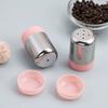 Stainless Steel 5-hole Salt Shaker Portable Mini Seasoning Bottle with Dust Cover Small Pepper Bottle Condiment Jar Kitchen Tool