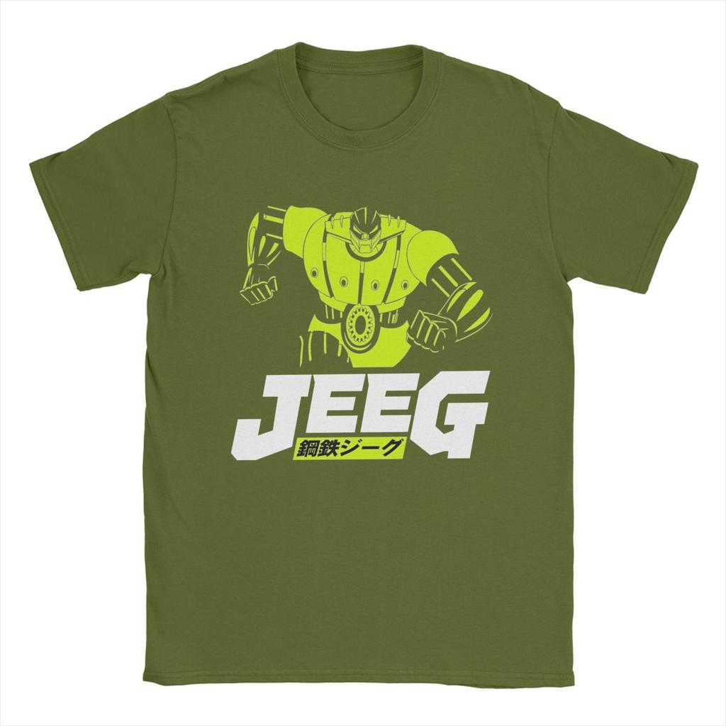Anime Koutetsu Steel Jeeg Robot Men T Shirts Funny Tees Short Sleeve Crewneck T-Shirts Pure Cotton Plus Size Clothes