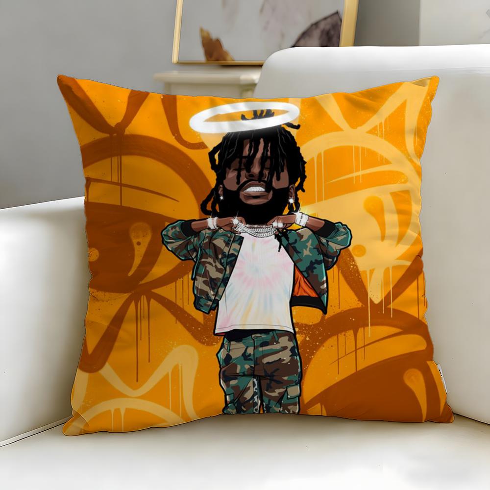 popular rapper Chief Keef Cushion Cover Soft & Easy-Wash Pillow Case – Versatile for Couch, Bed, Travel and Office