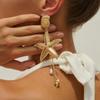 Boho Ozean Stil Quallen Seestern Jakobsmuschel Quaste Ohrringe Urlaub Silber Gold Farbe Imitationsperlen Kristall Lange Ohrringe Sommer Strand Schmuck Y2K