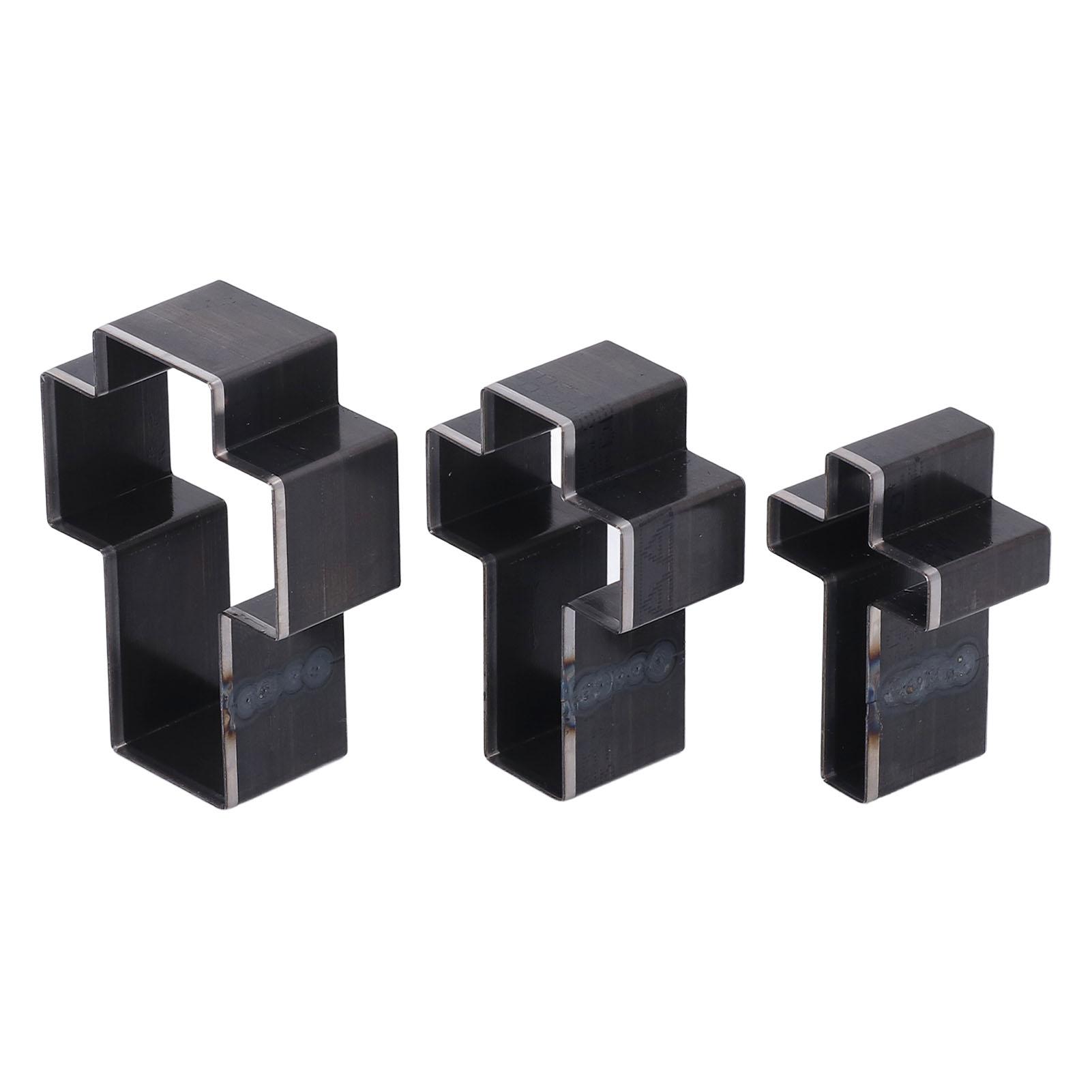 

3PCS Crossed Shape Cutting Dies Crossed Shape Hollow Punch Cutter Set for Leather Crafts 69mm 61mm 53mm Height